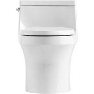 KOHLER K-4007-NY San Souci Round-Front 1.28 GPF Toilet with AquaPiston Flushing Technology and Left-Hand Trip Lever, Dune, 1-Piece