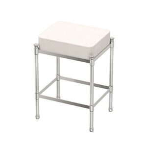 gatco 1357 rectangle vanity stool, 19.5" h, satin nickel