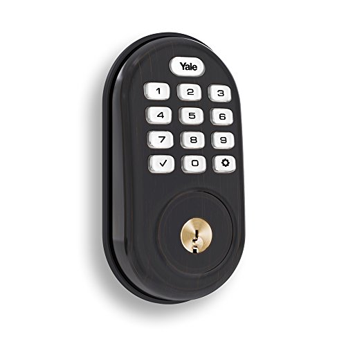 Yale Security Inc. YRD-210-HA-0BP Yale Push Button Electronic Deadbolt with ZigBee (Works with Echo Plus, Samsung SmartThings, Wink and More) in Oil Rubbed Bronze