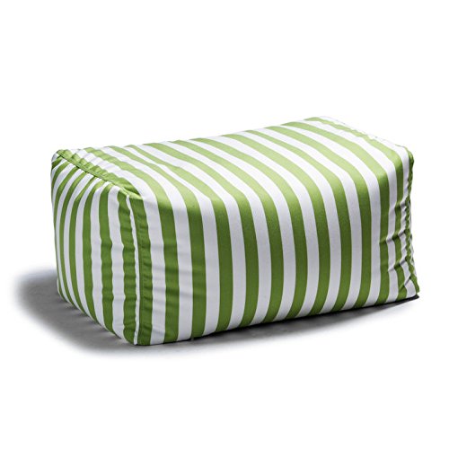 Jaxx Leon Outdoor Bean Bag Ottoman, Navy Stripes