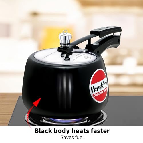 Hawkins CB30 Hard Anodised Pressure Cooker, 3-Liter, Contura Black