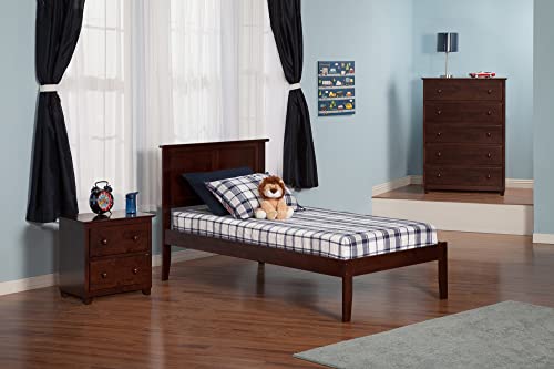 Atlantic Furniture Madison Platform Bed with Open Foot Board, Twin XL, Walnut (AR8611004)