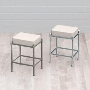 Gatco 1357 Rectangle Vanity Stool, 19.5" H, Satin Nickel