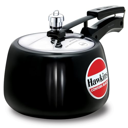 Hawkins CB30 Hard Anodised Pressure Cooker, 3-Liter, Contura Black