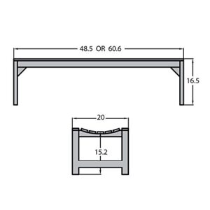 highwood Lehigh Picnic Garden Bench, 5 feet, Whitewash