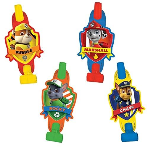 Paw Patrol Multicolor Party Blowouts - 5", 8 Pieces - Perfect Birthday Party Favors for Kids