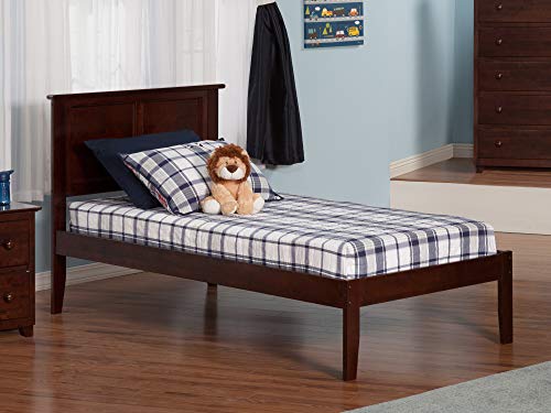 Atlantic Furniture Madison Platform Bed with Open Foot Board, Twin XL, Walnut (AR8611004)