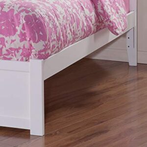 AFI Concord Twin XL Size Platform Bed with Footboard & Storage Drawers in White