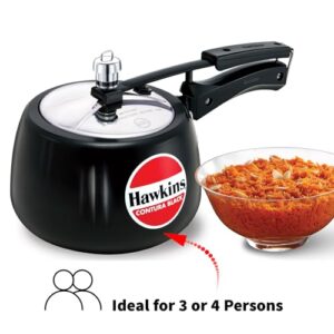 Hawkins CB30 Hard Anodised Pressure Cooker, 3-Liter, Contura Black