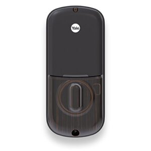 Yale Security Inc. YRD-210-HA-0BP Yale Push Button Electronic Deadbolt with ZigBee (Works with Echo Plus, Samsung SmartThings, Wink and More) in Oil Rubbed Bronze