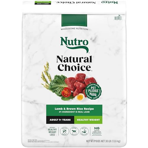 Nutro Natural Choice Adult Healthy Weight Dry Dog Food, Lamb and Brown Rice Recipe, 30 lbs.