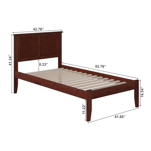 Atlantic Furniture Madison Platform Bed with Open Foot Board, Twin XL, Walnut (AR8611004)