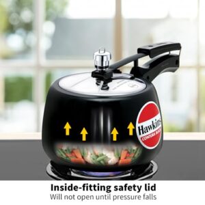 Hawkins CB30 Hard Anodised Pressure Cooker, 3-Liter, Contura Black