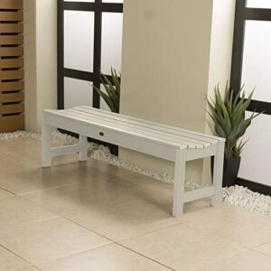 highwood Lehigh Picnic Garden Bench, 5 feet, Whitewash