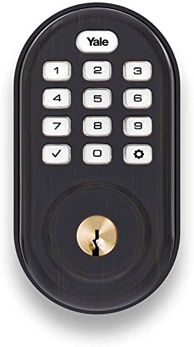 Yale Security Inc. YRD-210-HA-0BP Yale Push Button Electronic Deadbolt with ZigBee (Works with Echo Plus, Samsung SmartThings, Wink and More) in Oil Rubbed Bronze