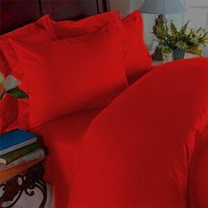 mattrest 1500 thread count - egyptian quality 3pc duvet cover set, solid, full/queen, red