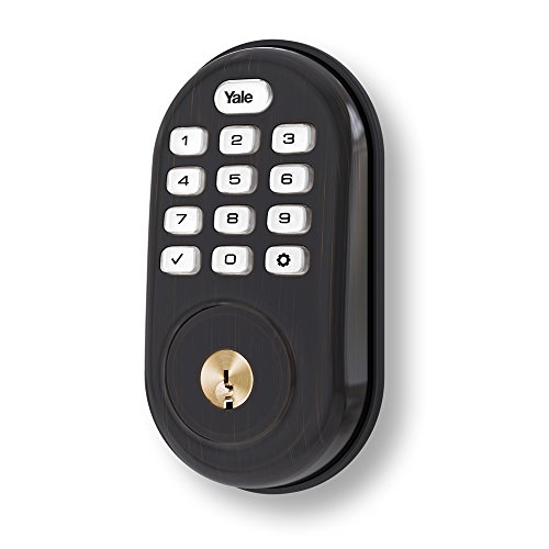 Yale Security Inc. YRD-210-HA-0BP Yale Push Button Electronic Deadbolt with ZigBee (Works with Echo Plus, Samsung SmartThings, Wink and More) in Oil Rubbed Bronze