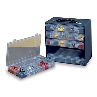 DURHAM Plastic Divider Box - 13-1/8 x9x2-5/16" - (6) Compartments - (5) Dividers