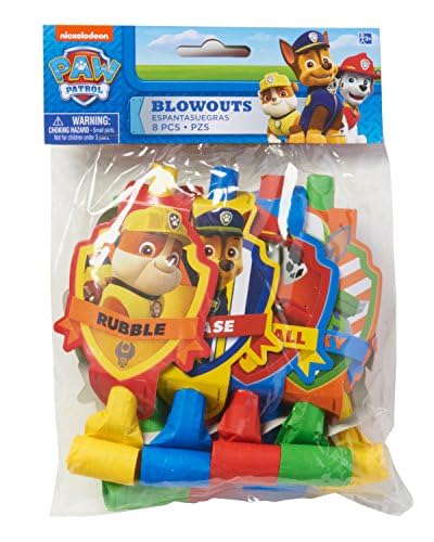 Paw Patrol Multicolor Party Blowouts - 5", 8 Pieces - Perfect Birthday Party Favors for Kids