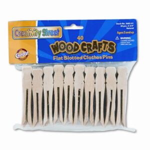 flat wood slotted clothespins, 3-3/4 length, 40 toothpicks per pack [set of 2]