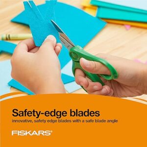 Fiskars 5" Pointed-Tip Scissors for Kids Ages 4-7, Scissors for School or Crafting, Back to School Supplies, Turquoise