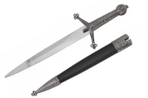 wuu jau co h-5929 medieval designed dagger with black scabbard, 16"