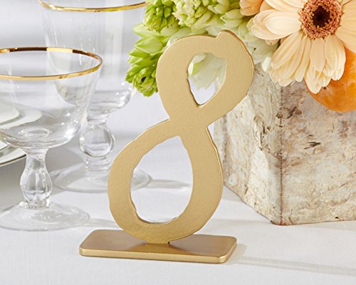 Kate Aspen Good As Gold Classic Table Numbers, Wood Fiberboard Signs, Set of 6 Numbers (7 to 12)