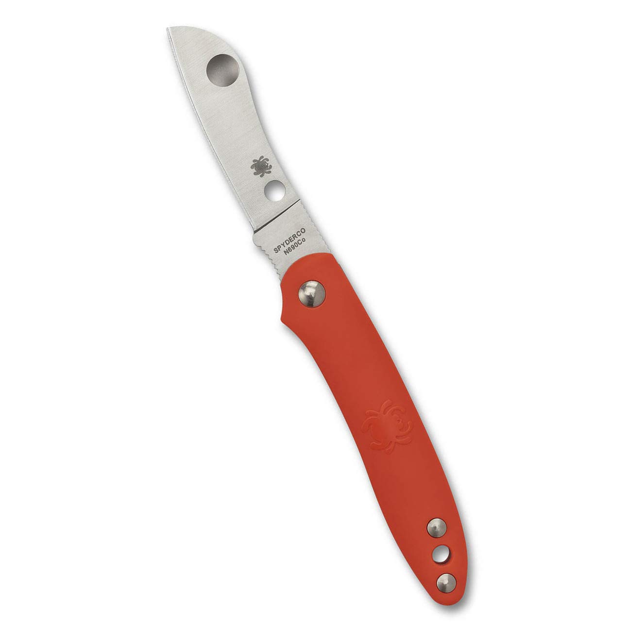 Spyderco Roadie Non-Locking Lightweight Knife with 2.09" N690Co Stainless Steel Blade and Durable Orange FRN Handle - PlainEdge - C189POR