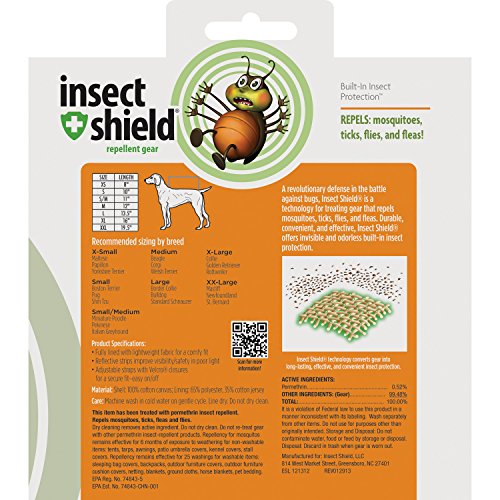 Insect Shield Insect Repellant Protective Safety Vest for Protecting Dogs from Fleas, Ticks, Mosquitoes & More