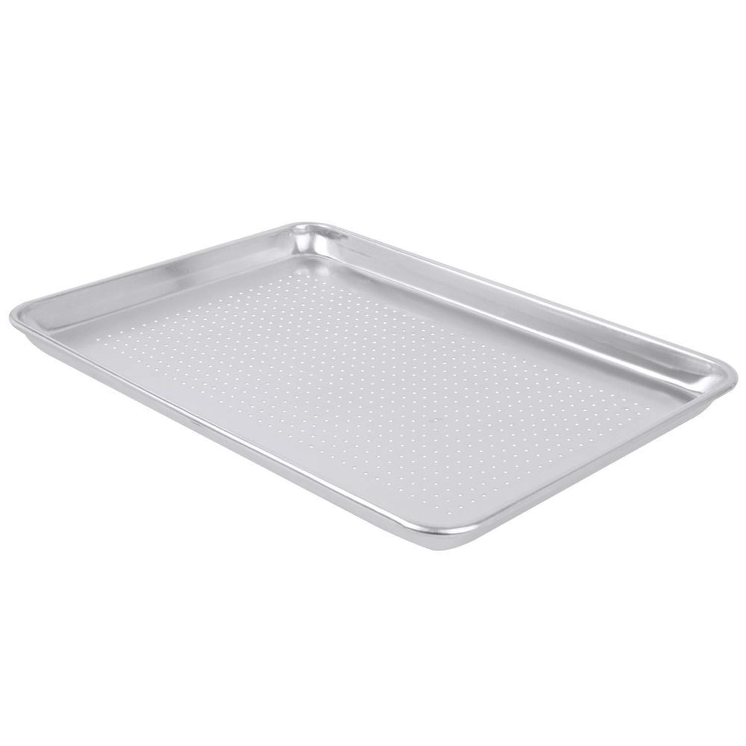 Tiger Chef Full Size 18 x 26 inch Perforated Aluminum Sheet Pan Commercial Bakery Equipment Cake Pans NSF Approved 19 Gauge