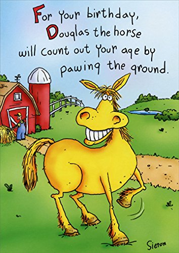 Douglas The Horse Funny Birthday Card