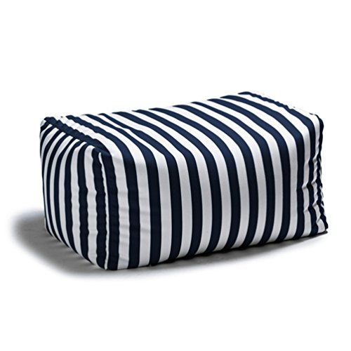 Jaxx Leon Outdoor Bean Bag Ottoman, Navy Stripes