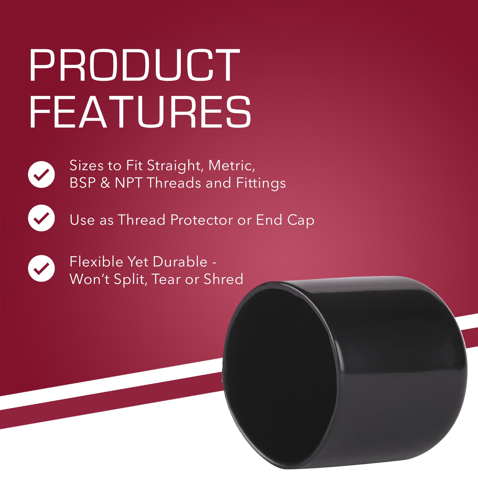 MOCAP - Round Vinyl Caps - Black Vinyl End Caps - End Caps for Metal Tubing - Ideal Caps for Pipes, Rods, & Tubes - End Caps for Industrial & Home Use - End Cap Solution(0.625 x 1 inch, 1008 Pieces)