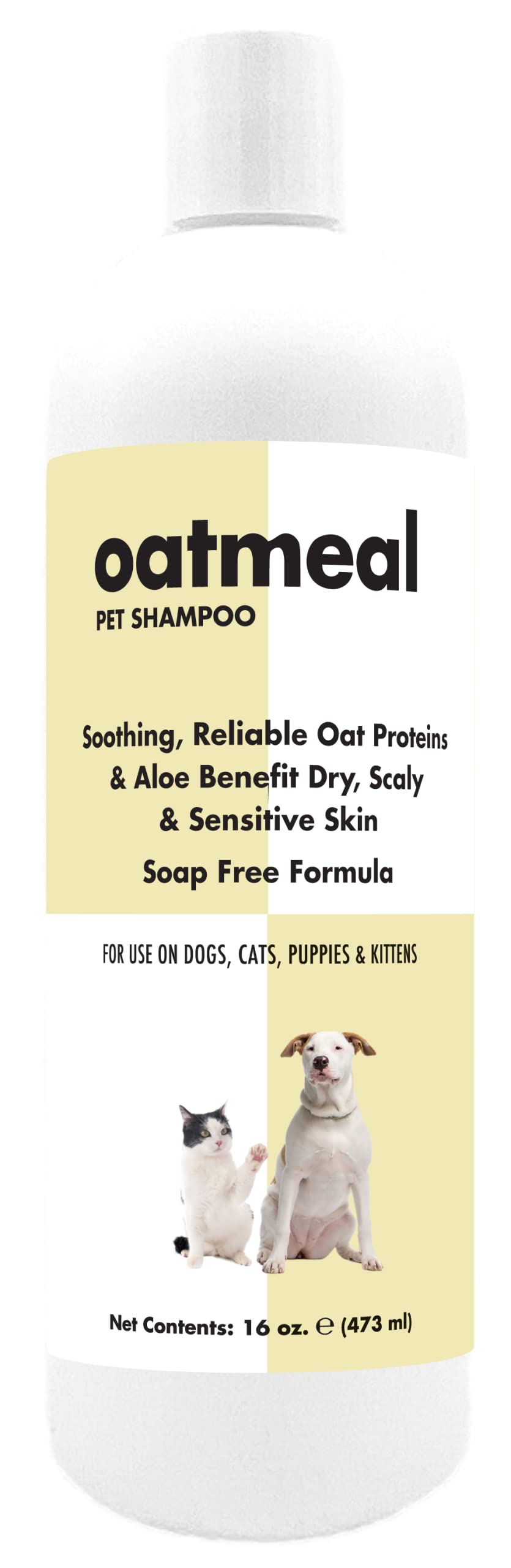 Itch Relief Oatmeal and Aloe Pet Shampoo 16 oz. for Dogs & Cats | Anti-Itch & Deodorizing Formula | Soothe and Moisturize Dry Itchy Sensitive Skin