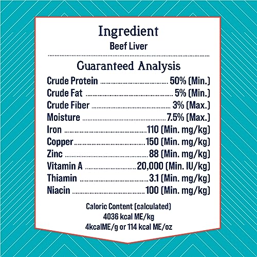 Stewart Single Ingredient Freeze Dried Raw Dog Treats, Beef Liver, 12 Ounce Resealable Tub, Training Treats or Meal Topper Dogs, High Protein, Grain Free, Gluten Free