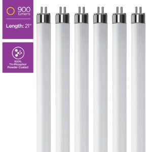 F13T5WW – T5 21 Inch Under Counter Fluorescent Bulbs Warm White 3000K 13-Watt F13T5/WW 21” WW Long Life Replacement Tubes for Under Cabinet Lights – Pack of 6 Bulbs