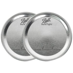 ball regular mouth lids with bands per pack (2-pack), 12 count (pack of 2), silver and clear