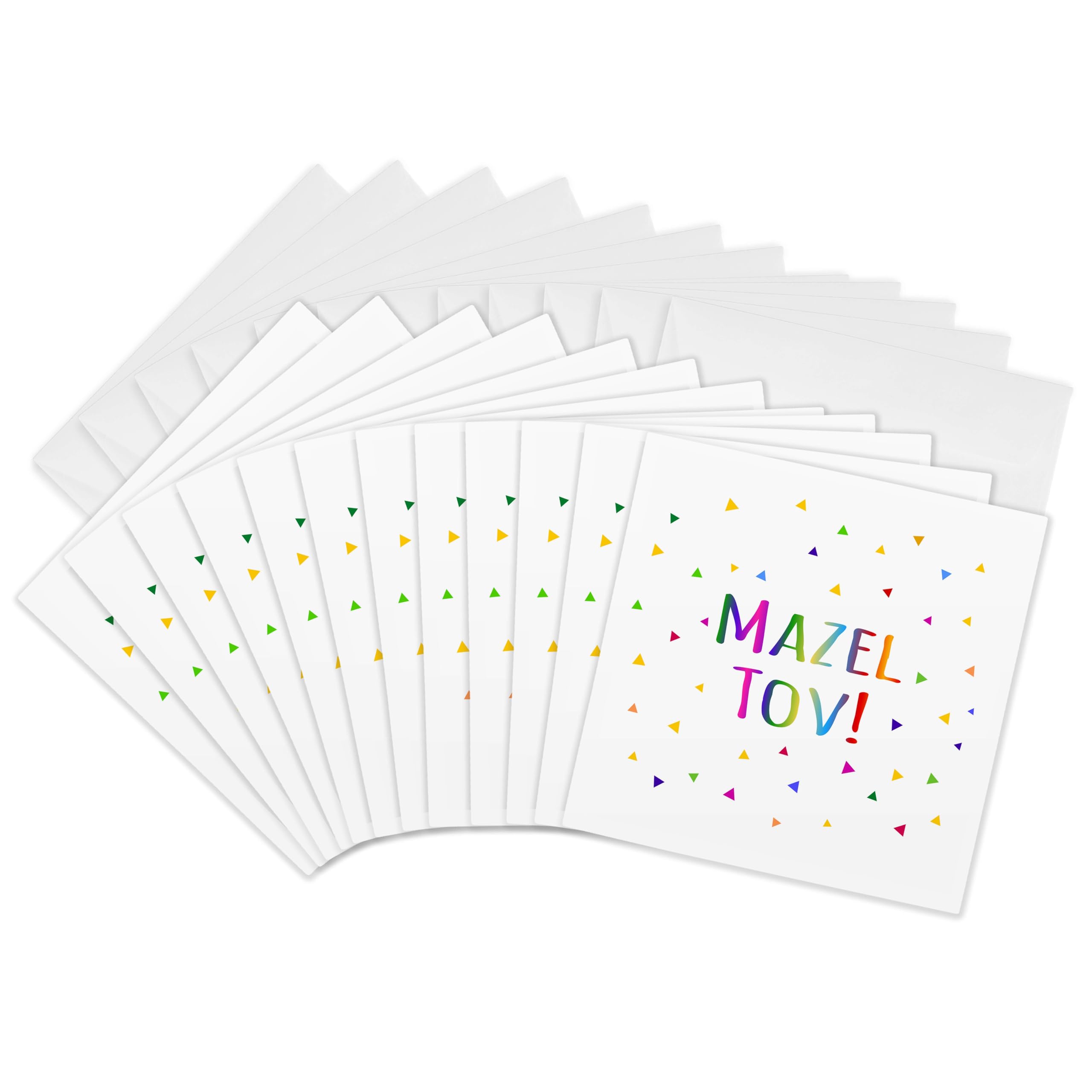 3dRose Greeting Cards - Mazel Tov - Congratulations or happy birthday colorful rainbow text - 12 Pack - Judaica