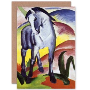 wee blue coo franz marc blue horse i 1911 old master birthday blank greetings card