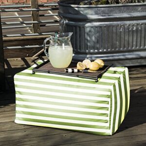 Jaxx Leon Outdoor Bean Bag Ottoman, Navy Stripes