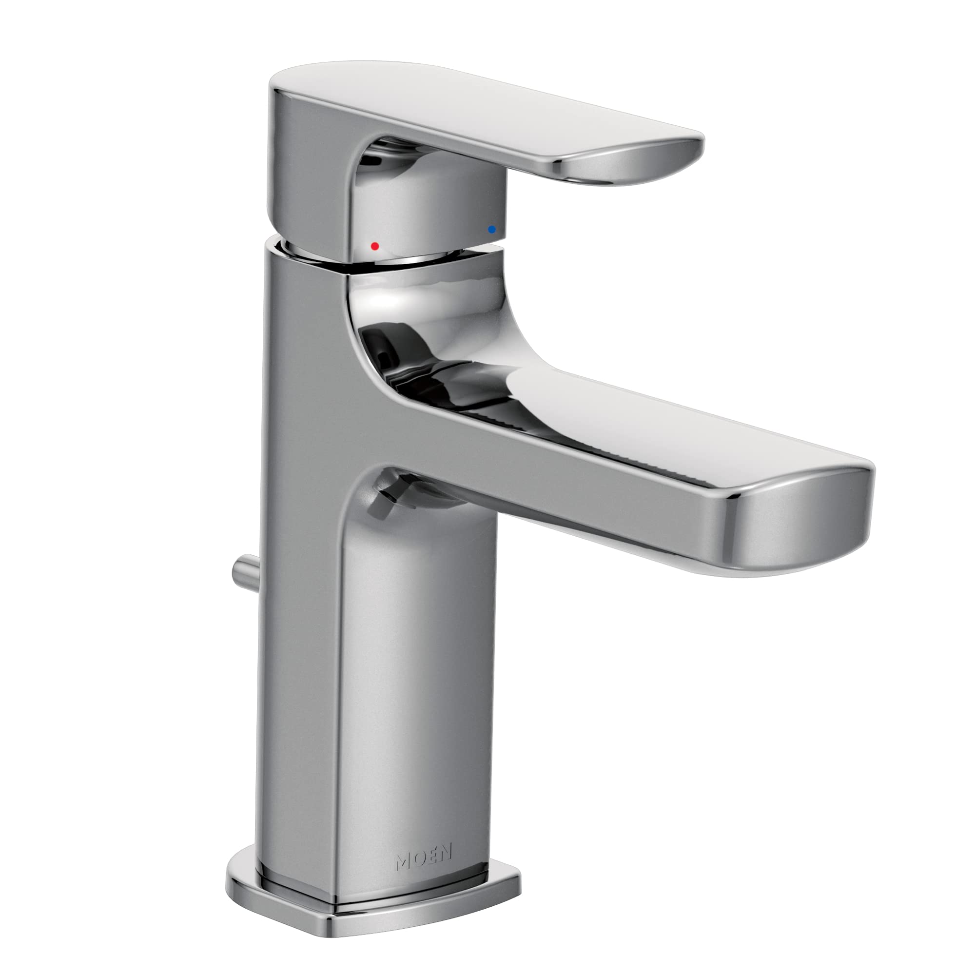 Moen Rizon Chrome One-Handle Modern Bathroom Faucet with Drain Assembly, 6900