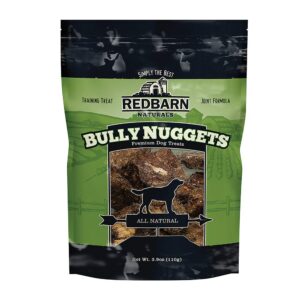 redbarn bully nuggets dog treat | all-natural, highly palatable treats with functional ingredients | beef lung | nutritious training treat, (pack of 2)