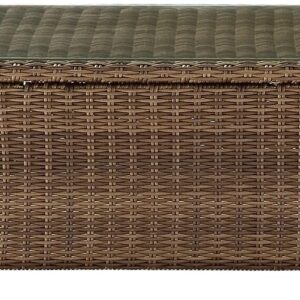 Crosley Furniture Bradenton 4-Piece Outdoor Loveseat Patio Furniture Set, Wicker Conversation Sets for Porch, Brown with Sand Cushions