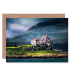 wee blue coo duart castle scotland isle mull photo birthday blank greetings card