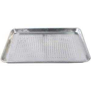 tiger chef full size 18 x 26 inch perforated aluminum sheet pan commercial bakery equipment cake pans nsf approved 19 gauge