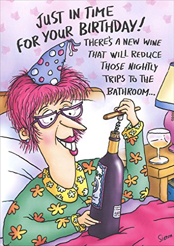 Wine in Bed Funny Birthday Card