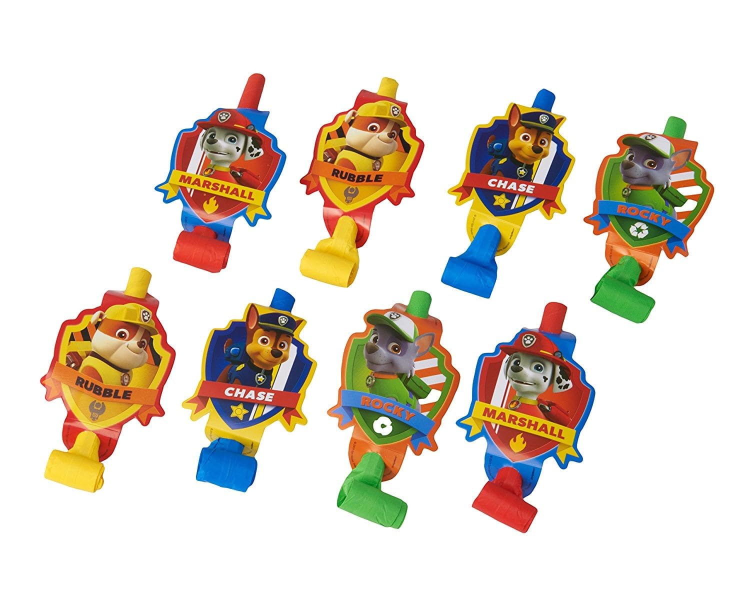 Paw Patrol Multicolor Party Blowouts - 5", 8 Pieces - Perfect Birthday Party Favors for Kids