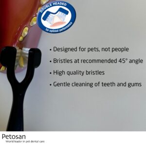 Petosan Complete Dental Kit for Dogs with Toothbrush, Toothpaste and Microfiber Cleaner, for Small Dogs Up to 14 lbs