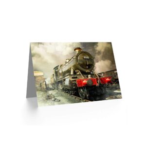 Wee Blue Coo STEAM TRAIN COLOUR PHOTO BIRTHDAY GIFT BLANK GREETINGS CARD