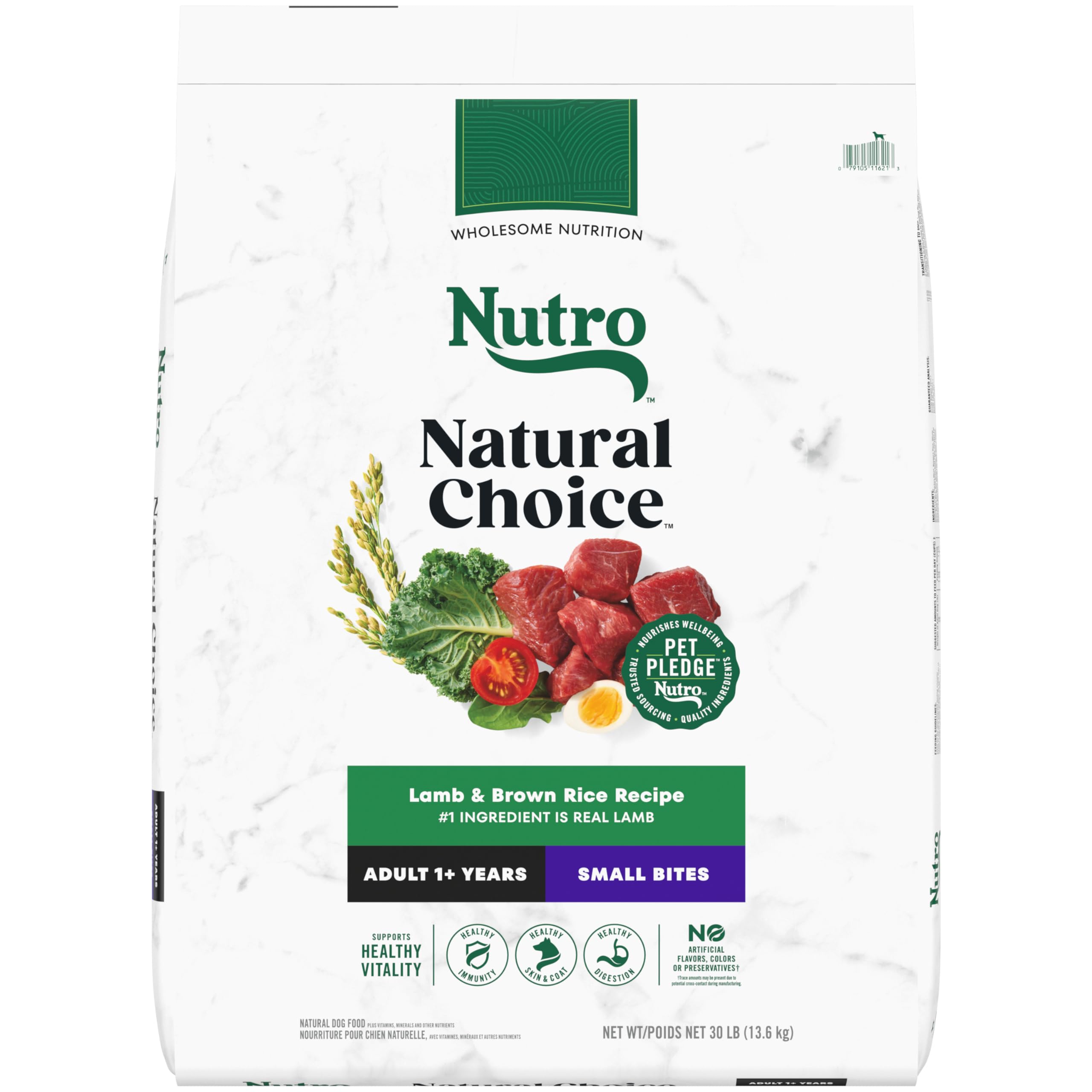 Nutro Natural Choice Small Bites Adult Dry Dog Food, Lamb and Brown Rice Recipe, 30 lbs.